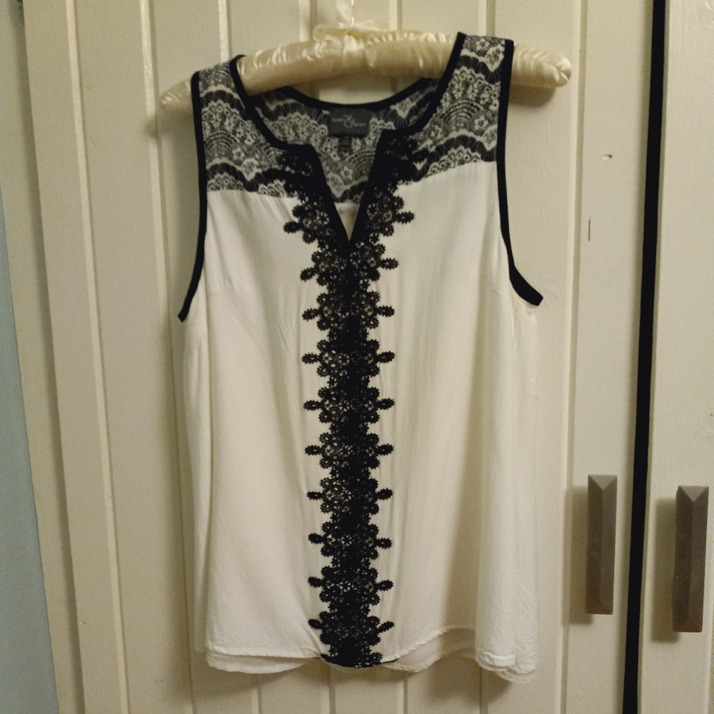 Market & Spruce lace-trimmed blouse